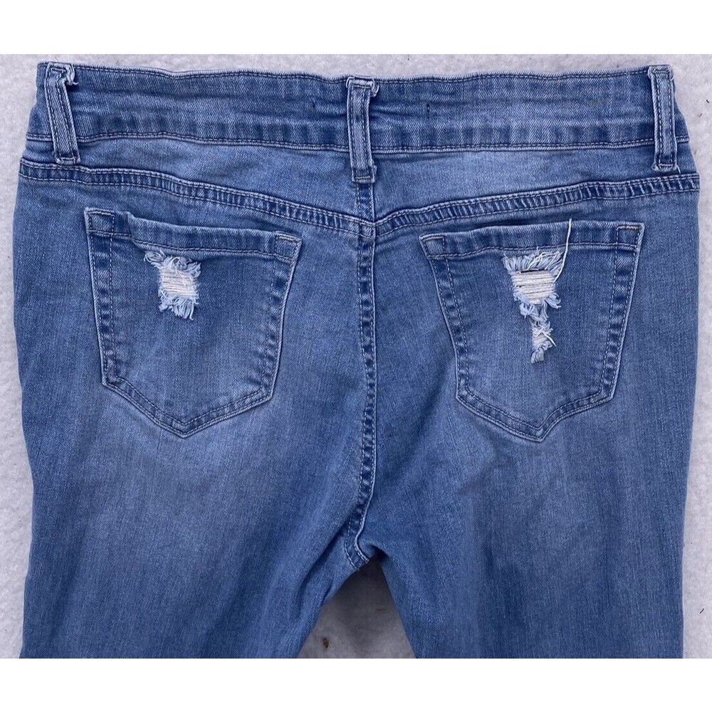 WAX Jean Los Angeles Distressed Skinny Jeans Women 9 Measures 28x27 Rip Shredded - Picture 10 of 11